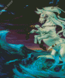 White Sleipnir Horse In Sea Diamond Painting