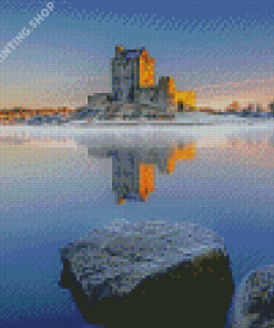 Winter Dunguaire Castle Diamond Painting