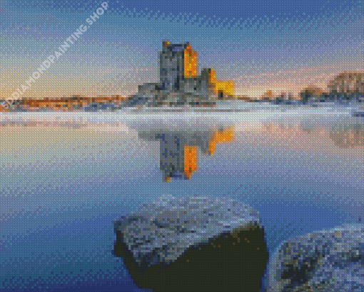 Winter Dunguaire Castle Diamond Painting