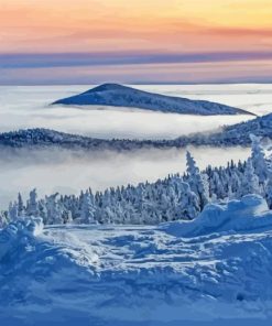 Winter White Mountains Diamond Paintings