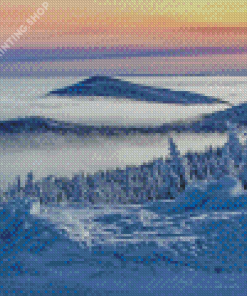 Winter White Mountains Diamond Paintings