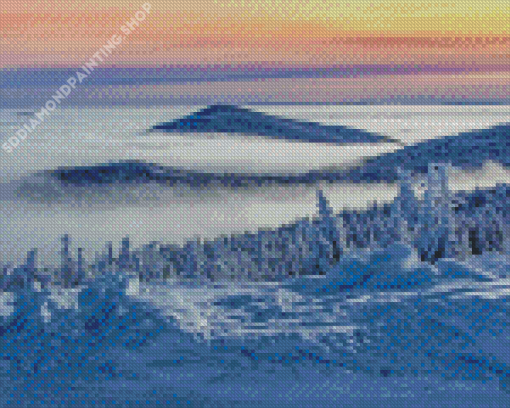 Winter White Mountains Diamond Paintings