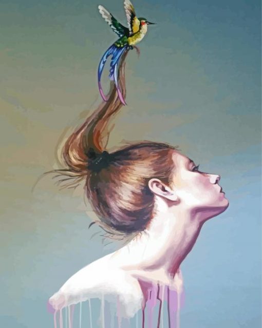 Woman Bird Elena Kraft Diamond Paintings