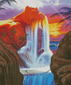 Woman Waterfall Jim Warren Diamond Paintings