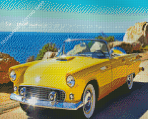 Yellow Tbird Car Diamond Paintings