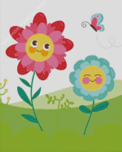 Happy Flowers Diamond Painting