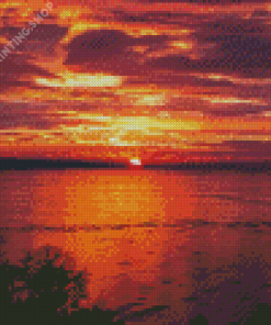 Lake Balaton Sunset Diamond Painting