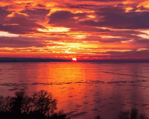 Lake Balaton Sunset Diamond Painting