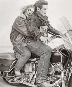 Marilyn And Dean On Motorcycle Diamond Painting