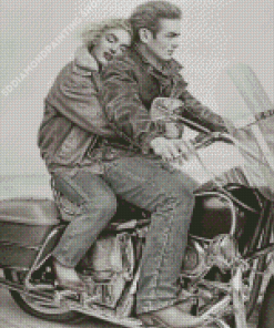 Marilyn And Dean On Motorcycle Diamond Painting