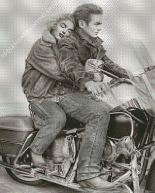 Marilyn And Dean On Motorcycle Diamond Painting