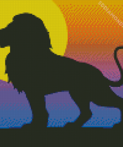 Lion Sunset Diamond Painting