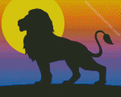 Lion Sunset Diamond Painting