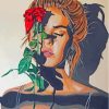 Blonde Woman And Rose Diamond Painting