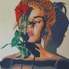 Blonde Woman And Rose Diamond Painting