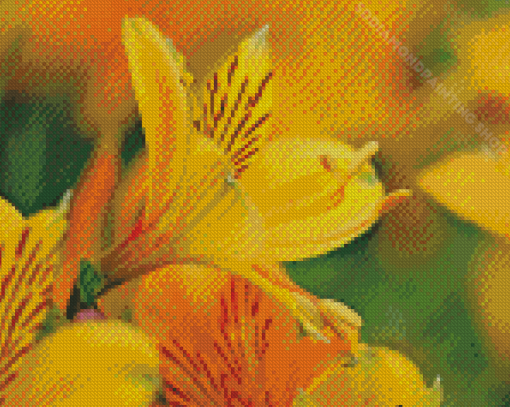 Yellow Alstroemeria Flower Diamond Painting