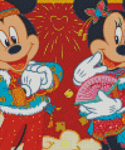 Disney Mickey Mouse And Minnie In Japan Diamond Painting