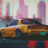 Golden Mazda Rx7 Diamond Painting