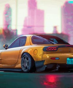 Golden Mazda Rx7 Diamond Painting