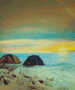 Sunrise Camping In Snow Diamond Painting