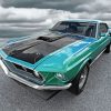 Green Black 1969 Ford Mustang Fastback Diamond Painting