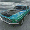 Green Black 1969 Ford Mustang Fastback Diamond Painting