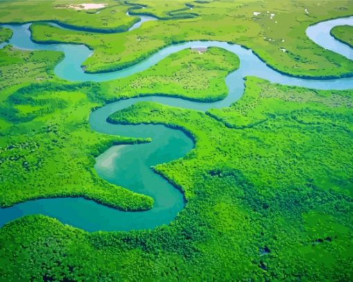 Green Forest In Gambia Diamond Painting