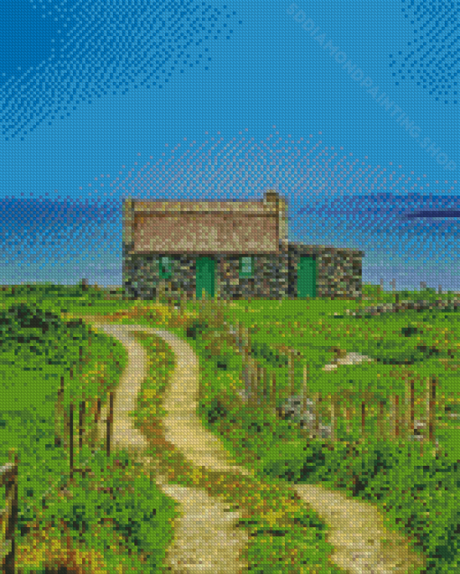 Irish Cottage By Sea Diamond Painting