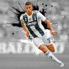 Monochrome Splatter Joao Cancelo Diamond Painting