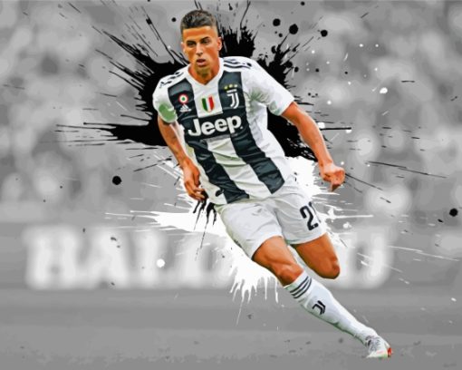 Monochrome Splatter Joao Cancelo Diamond Painting