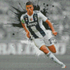 Monochrome Splatter Joao Cancelo Diamond Painting