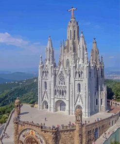 Mount Tibidabo Hill Diamond Painting