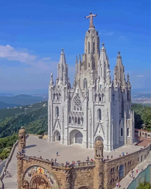 Mount Tibidabo Hill Diamond Painting