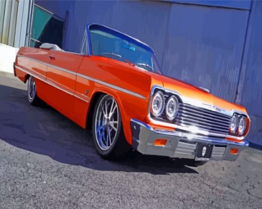 Orange 64 Impala Diamond Painting