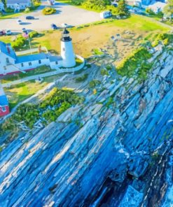 Pemaquid Point Aerial View Diamond Painting