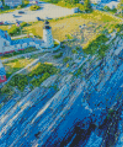 Pemaquid Point Aerial View Diamond Painting