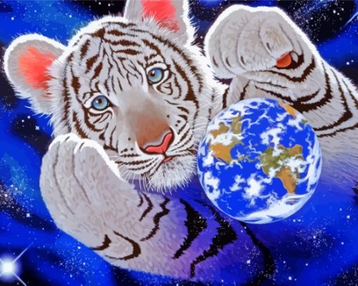 Tiger With Earth Diamond Painting