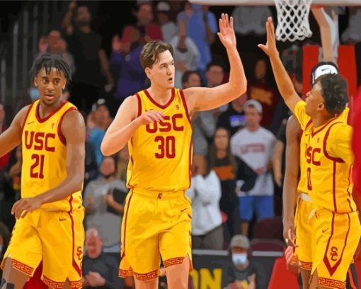 USC Trojans Basketball Team Diamond Painting