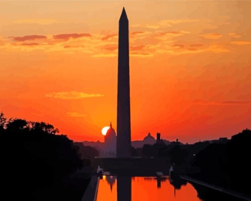 Washington Monument Silhouette Diamond Painting