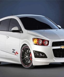 White Chevrolet Sonic Car Diamond Painting