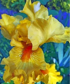 Yellow Bearded Iris Plant Diamond Painting