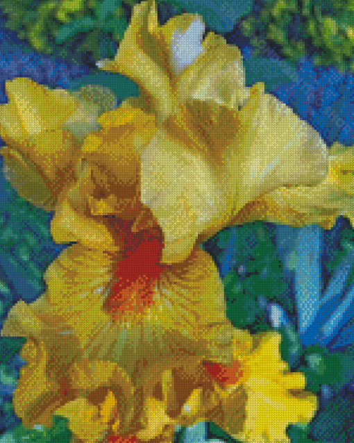 Yellow Bearded Iris Plant Diamond Painting