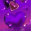 Aesthetic Purple Hearts Diamond Painting