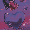 Aesthetic Purple Hearts Diamond Painting