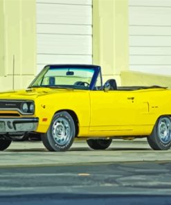 Cool 1970 Yellow Plymouth Roadrunner Car Diamond Painting