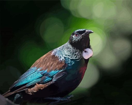Close Up Tui Bird Diamond Painting