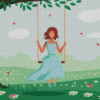 Girl Swing Under Tree Diamond Painting