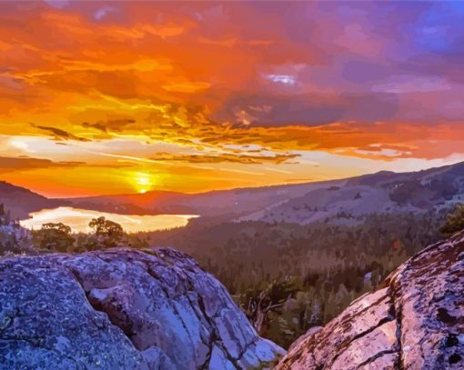 Pacific Crest Trail Sunset Landscape Diamond Painting