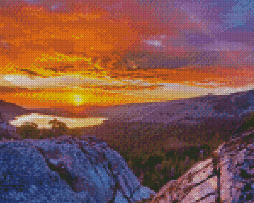 Pacific Crest Trail Sunset Landscape Diamond Painting