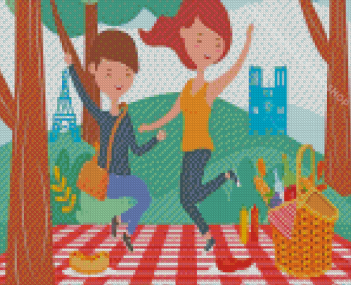 Picnic In Paris Diamond Painting